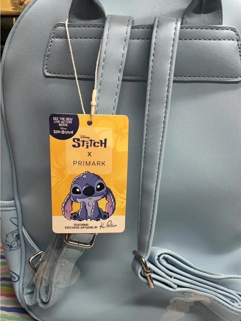 PrimarDisney Kids Light Blue Stitch Mini Backpack